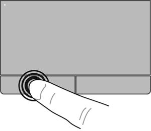 Výběr Levé a pravé tlačítko zařízení TouchPad používejte jako odpovídající tlačítka externí myši. Používání gest zařízení TouchPad Zařízení TouchPad umožňuje použití různých gest.