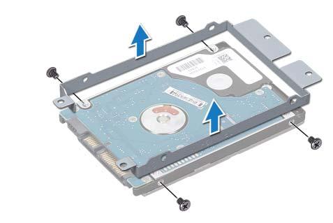 Inspiron 17R-7720 1 Šrouby (4) 2 Pevný disk 3 Držák pevného disku 1 2