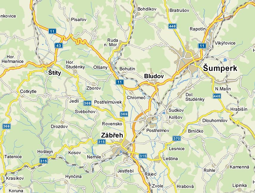 Obrázek B.1: Umístění posuzovaného záměru I/11 Bušín Klášterec Vyšehoří I/11 I/11 a I/44 I/44 posuzovaný záměr navazující záměry mapový podklad: www.seznam.
