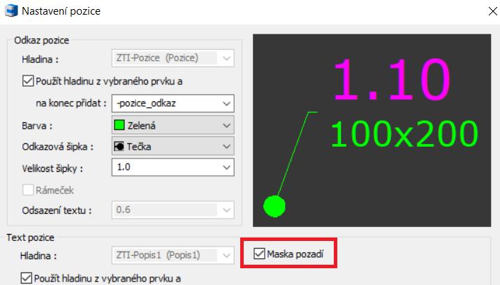 Automatické číslování nyní funguje i klasické bloky, které nebyly vložené CADKONem. U pozicových čísel lze nově nastavit masku pozadí pro text pozice.