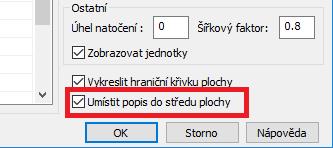 Volba pro automatické umístění vytvářeného popisu místnosti do středu místnosti.