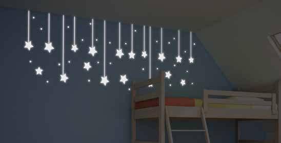 M WALL STICKERS- GLOW IN THE DARK,