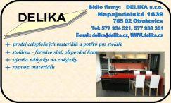 Kontakty: strana 2 Napajedelská 1639 765 02 Otrokovice Tel. 577 934 521, 577 938 351 e-mail : delika@delika.cz www.delika.cz Jednatel: Solík Marcel 605 294 600, solik@delika.