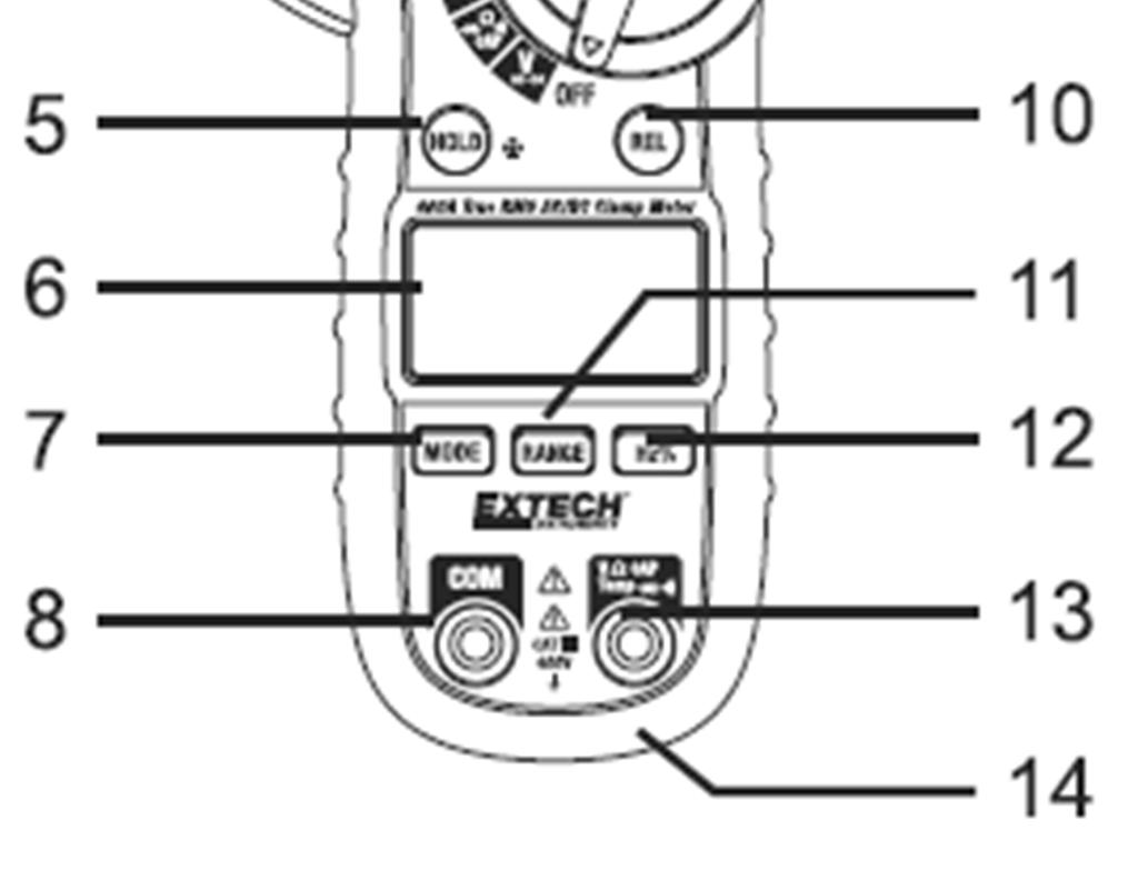 Multimetr EX205T: Funkce Maximální vstup V AC/DC, odpor, test diod, test propojenosti 600 V DC/AC RMS µa nebo ma AC/DC 200 ma zajištěn pojistkou A AC/DC 10 A zajištěn pojistkou 2.