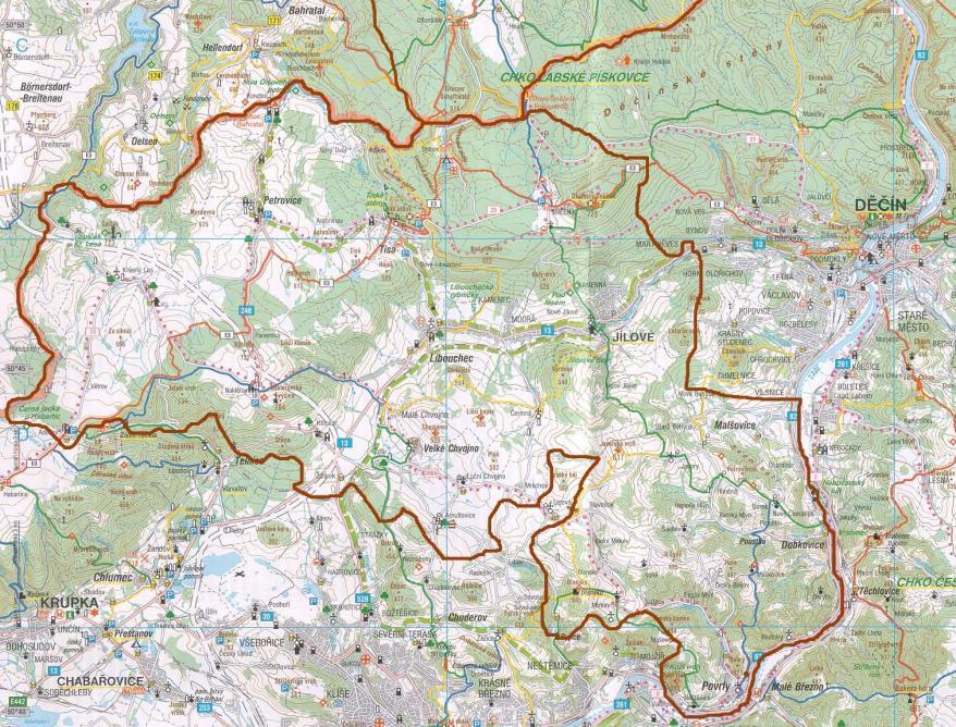 Mapa území MAS Labské skály 1. Šípová Eva Ing. 2. Chvojensko Občanské sdružení 3.Občanské sdružení pro záchranu hradu Blansko 3.