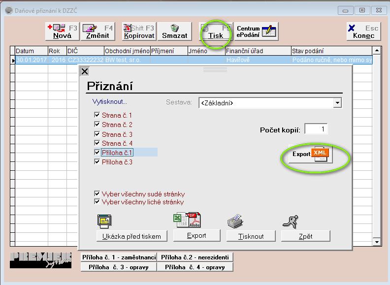 Přílohu, která se týká nerezidentů, taktéž můžete načíst z mezd, zde ale pečlivě zkontrolujte údaje, které se týkají identifikace nerezidenta - PREMIER dohledává místo původu nerezidenta podle