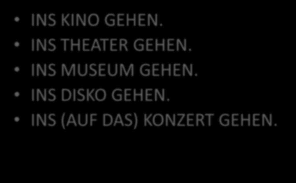 DIE KULTUR ZURÜCK INS KINO GEHEN. INS THEATER GEHEN.