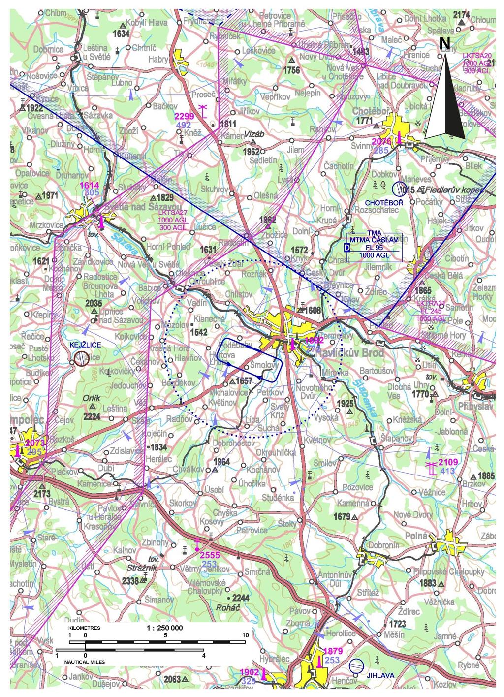 Příloha číslo 1 Mapa zóny ATZ letiště s vyznačením