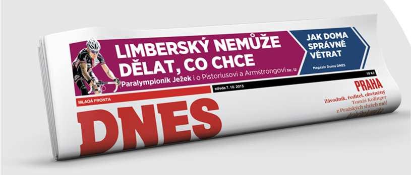 deník MF DNES Deník Mladá fronta DNES jsou nejprodávanější a nejčtenější celostátní seriózní noviny v ČR. Přinášejí nejširší nabídku rubrik a příloh.