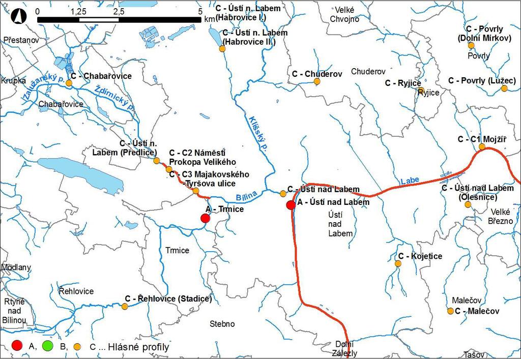 Obr. 2 Hydrografická mapa s dalším vodohospodářským obsahem 2 Charakteristika OsVPR 2.