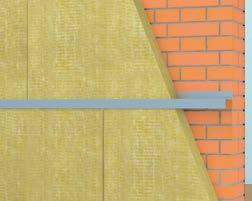 Varianty upevnění izolace k zateplované stěně Vložení mezi rošty z kovových profilů nebo dřevěných latí, které nesou obklad fasády;