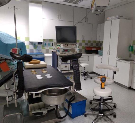 Reálný operační sál ukázka výsledků měření - mikrobka