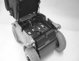 1 Elektrické nastavování sklonu sedačky Sklon sedačky nastavujte jenom tehdy, když elektrický vozík stojí na vodorovné, rovné ploše. Na svahu hrozí nebezpečí převrácení.