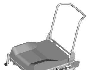 Sedačka Ergo Seat Ke složení nebo přepravě vozíku lze zádovou opěru sklopit dopředu. Pro lepší znázornění lanka bowdenu (1) je zádová opěra zobrazena bez polstru.