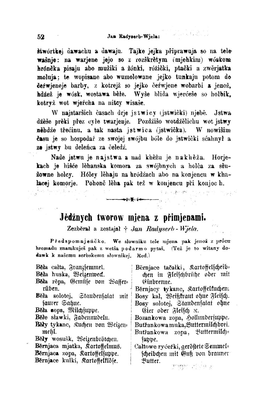 52 Jan Radyserb-Wjela: štwórtkej dawachu a dawaju.