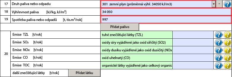 Poznámka: Při ohlašování údajů Souhrnné provozní evidence za rok 2012 a starší období platila pro provozovatele spalovacích zdrojů povinnost vykazovat kromě emisí znečišťujících látek, pro které měl