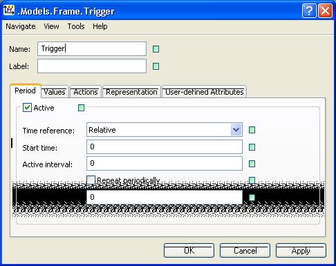 Trigger Objekty skupiny Information Flow. Slouží jako spouštěč událostí. Trigger umí v přesných časových intervalech aktivovat metody a jimi naprogramované akce.