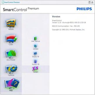 3. Optimalizace Obrazu Help>Version (Nápověda>Verze) Tato možnost bude aktivní pouze po výběru položky Version (Verze) v rozevírací nabídce Help (Nápověda).