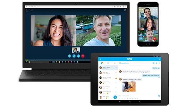 Obrázek 3.3: Skype je možné požívat na množství různých platforem Zdroj: https://compass-ssl.microsoft.