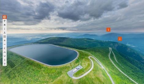 Obr. 4: Letecký pohled na horní nádrž Obr.