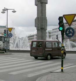 The traffic lights are relatively safe for pedestrians and cyclists.