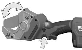 Blade release: to open or close the blade when the battery pack has