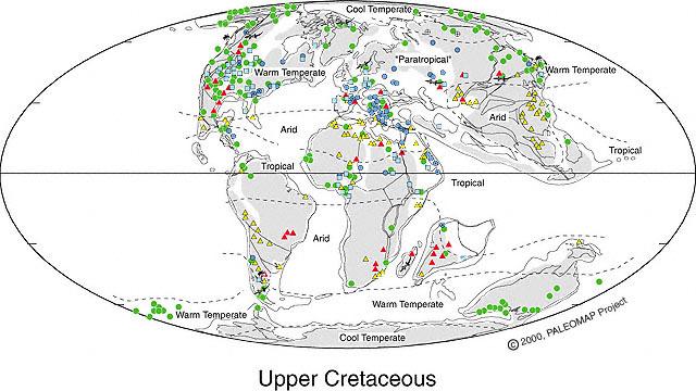 Early Cretaceous Climate The Early Cretaceous was a mild "Ice House" world. There was snow and ice during the winter seasons, and Cool Temperate forests covered the polar regions.