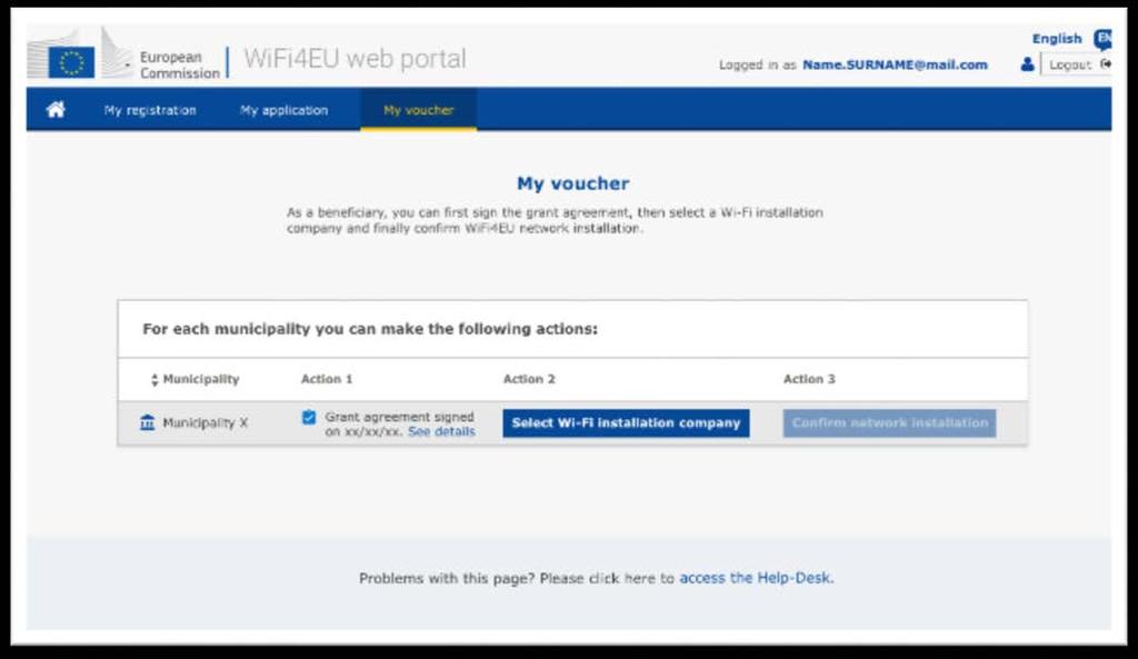 Jakmile společnost předloží zprávu o instalaci,