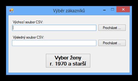 Filtrování program, který načte CSV soubor a vyfiltruje