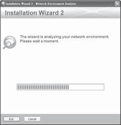5 Přiřazení IP adresy 1. Nainstalujte průvodce Installation Wizard 2 z adresáře softwarových nástrojů na disku CD se softwarem. 2. Program provede analýzu síťového prostředí.
