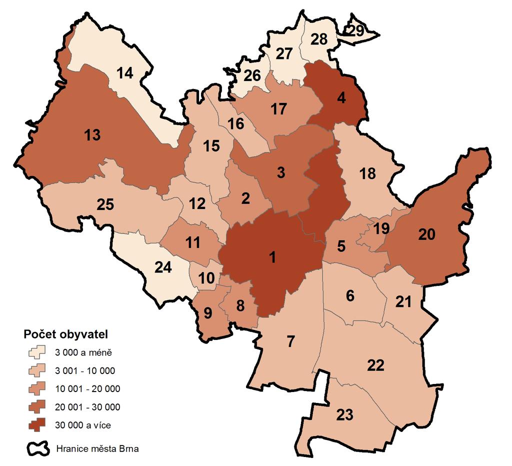 130 131 BRNO A JEHO MĚSTSKÉ ČÁSTI BRNO AND ITS CITY DISTRICTS Obrázek č. 11 Mapa města Brna s vyznačením městských částí a počtem obyvatel (k 1. 1. 2018) Figure 11 Map of the city of Brno and its city districts with population numbers (as of 1 January 2018) Tabulka č.