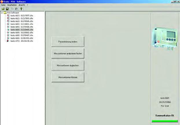 Program P2A pro testo 6651 a testo 6681 Program pro nastavení, kalibraci a analýzu Optimální přínos z hlediska uživatele to je základní myšlenka nového programu pro převodníky P2A od firmy Testo.