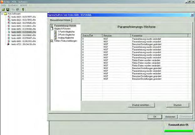 Program P2A pro testo 6651 a testo 6681 Program P2A: analýza a historie Optimální pro hledání chyb nebo optimalizaci: analyzační nástroje programu P2A.