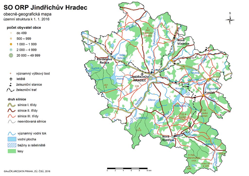 1.2 Popis území ORP Jindřichův Hradec se nachází na území bývalého největšího, ale současně řídce zalidněného okresu České republiky, okresu Jindřichův Hradec.