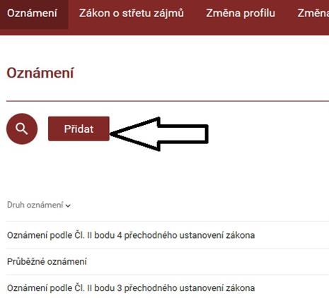 Následně přidá