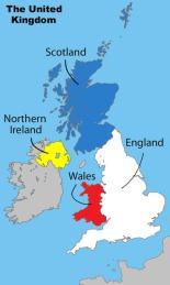 The United Kingdom consists of four countries: England, Northern Ireland, Scotland and Wales. England is the biggest part of the UK.