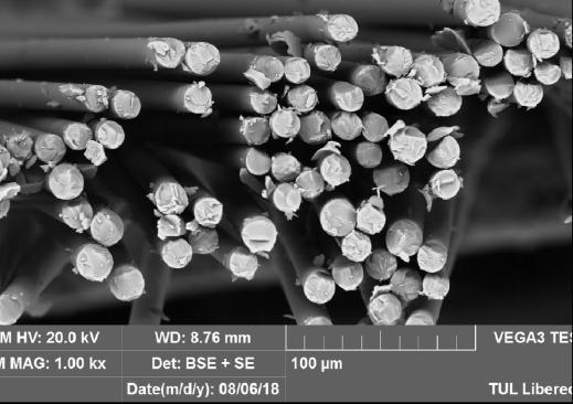Počáteční modul (modul pružnosti) byl měřen na vzorcích s konstantní velikostí plochy příčného řezu, a to 4 x 0,16 = 0,64 mm 2.