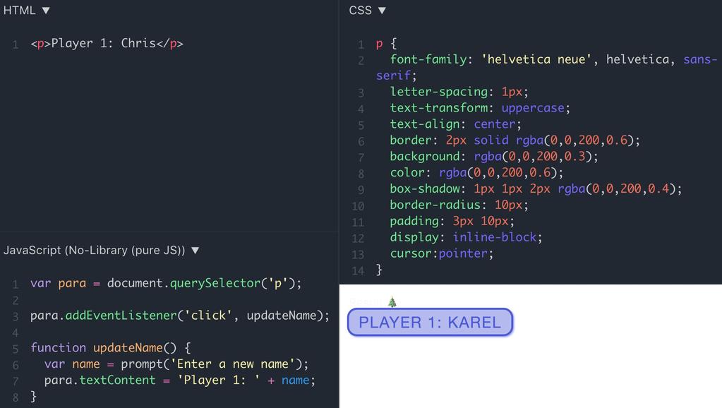 Ladění HTML + CSS + JavaScript JSFiddle - https://jsfiddle.