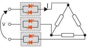 Zapojení do trojúhelníka s odporovou zátěží (řízení tří  11 REVO C-3PH 60-210A Návod k
