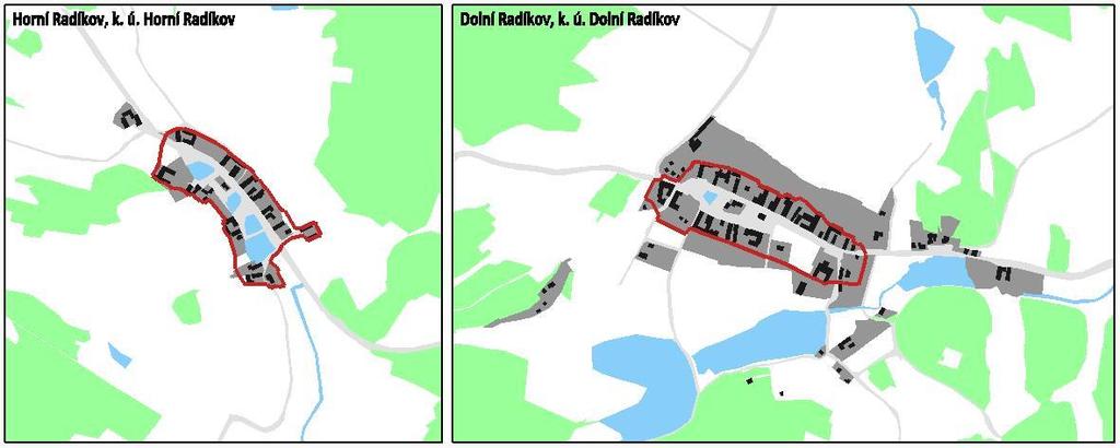 čitelná zachovaná urbanistická struktura center místních