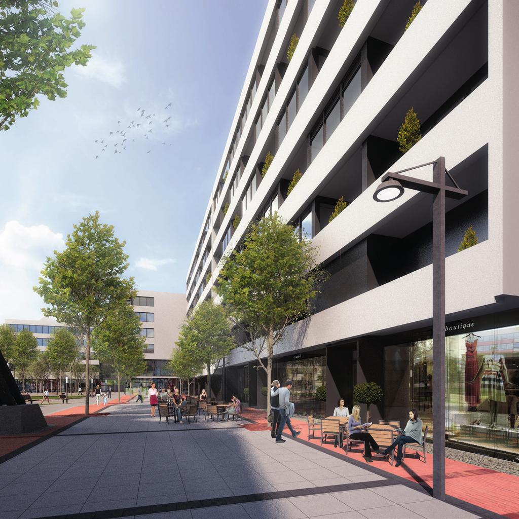 6-8 maloobchodních jednotek v přízemí / plocha prostor: od 20 do 390 m 2 / vysoká koncentrace zákazníků díky kancelářským prostorám v objektu /