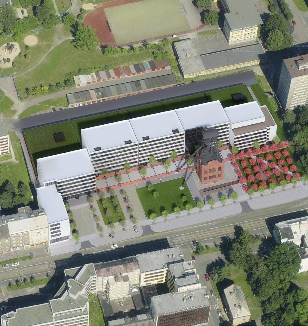 JINDŘICH CENTER OSTRAVA parkovací domy propojení ulic Zborovská a Ostrčilova