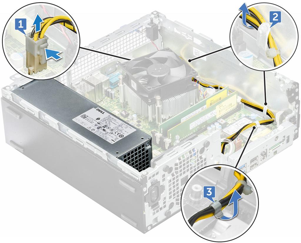 3 Namontujte následující součásti: a b c d e f Disk SSD M.