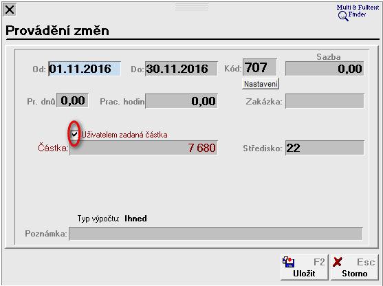 Ruční zásah do výše provedené exekuční srážky v rámci zpracování výkazu práce Pokud jste přesvědčeni, že PREMIER nevypočetl srážku správně (doporučujeme však nejdříve pečlivě zkontrolovat zadání