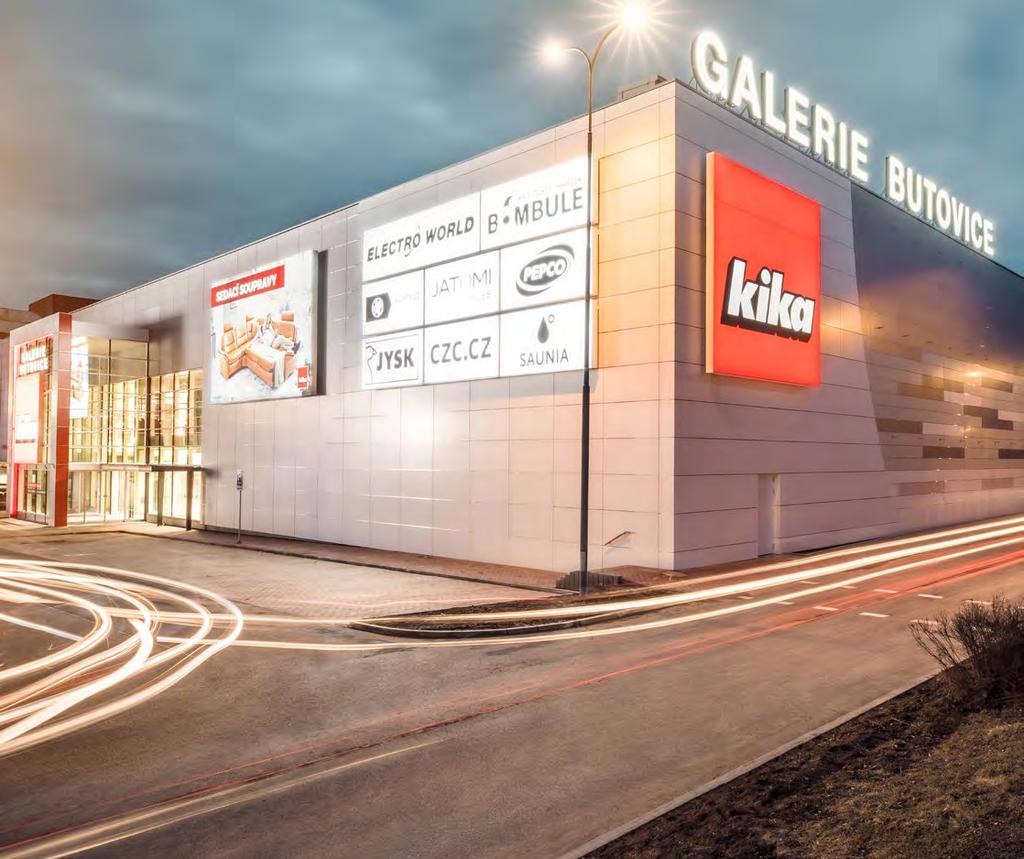 ROZŠÍŘENÍ OC NOVÉ BUTOVICE KIKA Lokalita: Praha Nové Butovice Hodnota: 280 mil. Kč Rok: 2017-2018 Objednatel: Galerie Butovice s.r.o. Generální dodávka obchodního domu s plochami pro prodej a skladování s podzemním parkovištěm.