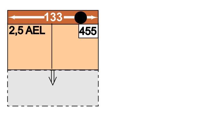 454 3AEL 9 3-sedák bez područek s příčným lůžkem Ploca lůžka: 1 x 0 cm 455 2,5AEL 133