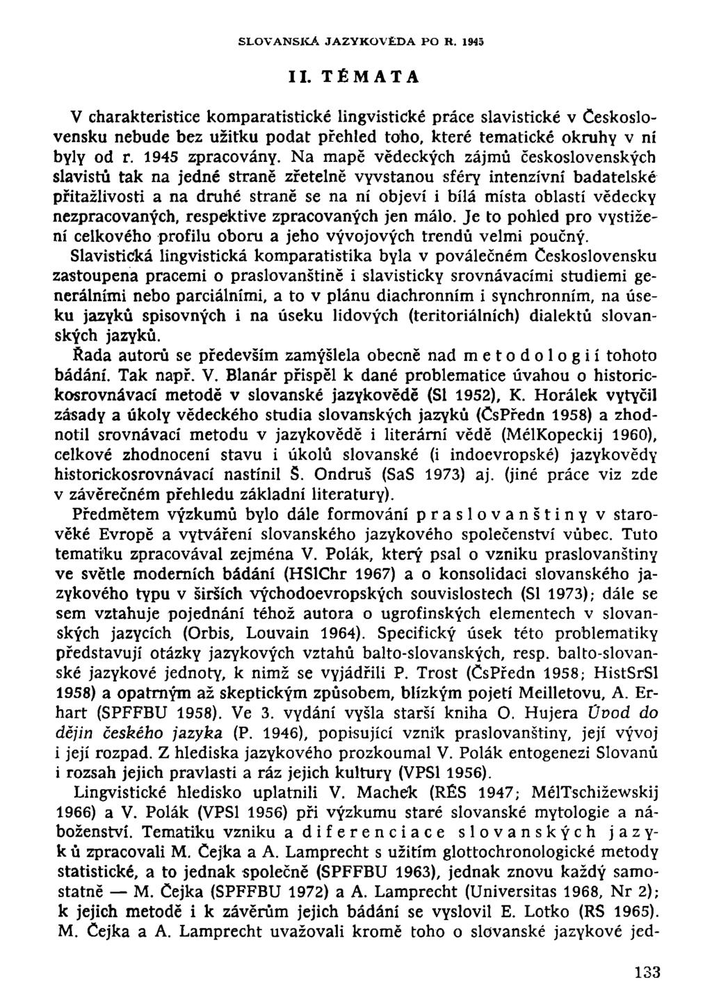 SLOVANSKÁ JAZYKOVĚDA PO R. 1945 II.