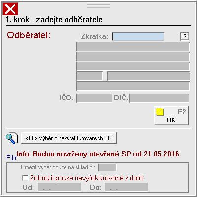 Odběratele zadáváme v případě postupování pohledávek jen tohoto konkrétního odběratele. V případě postupování pohledávek více odběratelů Odběratele nevyplňujeme.