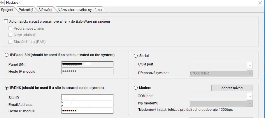 verze 4.0.4 a vyšší je potřeba používat program Babyware verze 4.0.8 a vyšší.