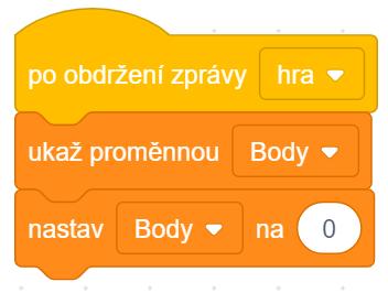 ŘEŠENÍ ÚLOHY: Scénář pro scénu: V naší ukázce probíhá sčítání bodů ve scénáři pro scénu, sčítají se body od všech postav.